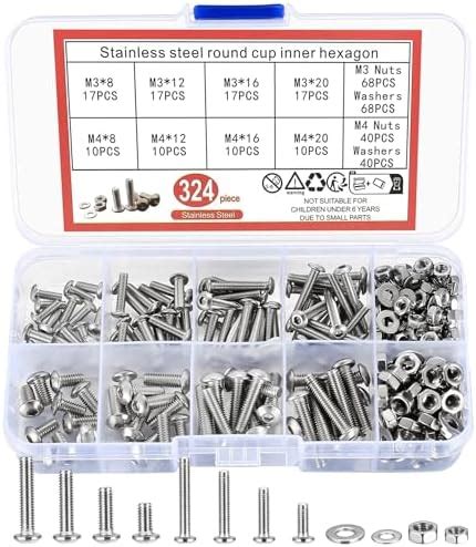 240 PC Piece SAE Standard Size NUT And Bolt Screw Assortment Hardware