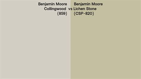 Benjamin Moore Collingwood Vs Lichen Stone Side By Side Comparison