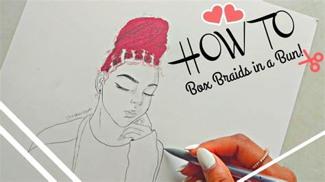 Box Braids Tutorial, Braided Bun, Peace Gesture, Doodles, Drawings, Fun ...