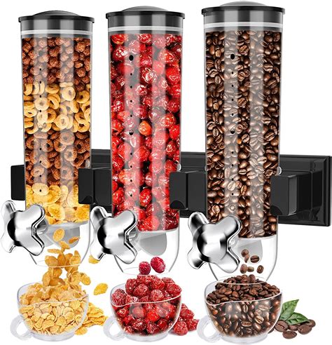 Triple Food Dispenser Cereal Dispenser Dry Food Dispenser Wall