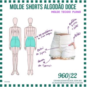 Molde Shorts Algodão Doce 960 21 CAMALEOA ATELIER DE COSTURA