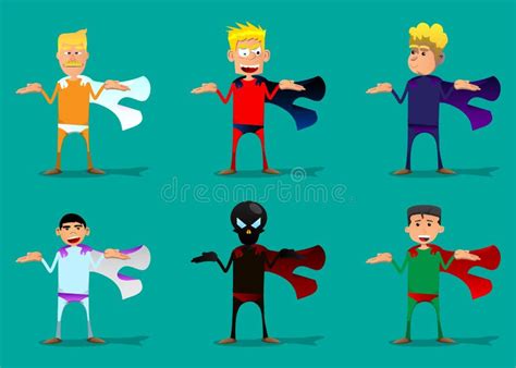 Superhero Shrugs Shoulders Expressing Don`t Know Gesture Stock Vector