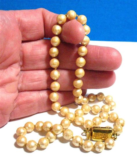 Monet Pearl Necklace Vintage Inches Long Gem