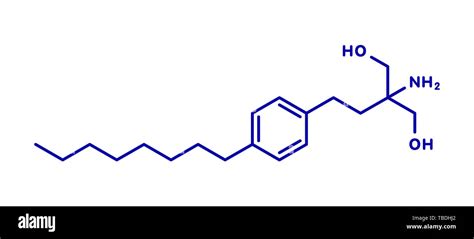 Fingolimod Multiple Sclerosis Ms Drug Molecule Blue Skeletal Formula