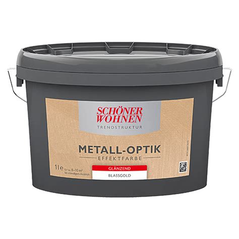 SCHÖNER WOHNEN Metall Optik Effektfarbe Blassgold 1 l Glänzend