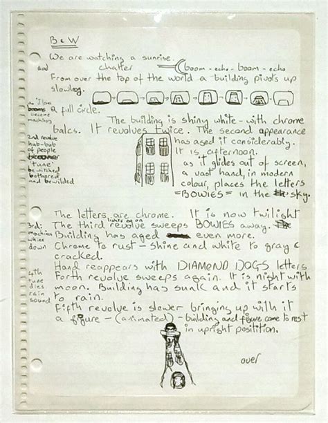 Bowies Hand Drawn Storyboard David Bowie Art David Bowie Bowie