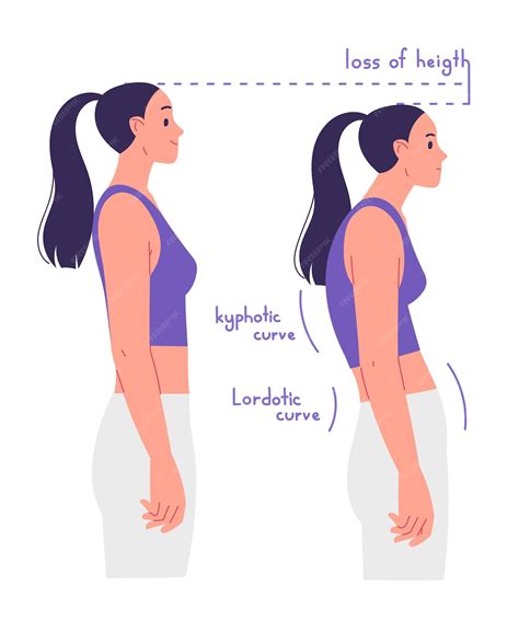 Premium Vector | Correct and incorrect posture the disadvantages of