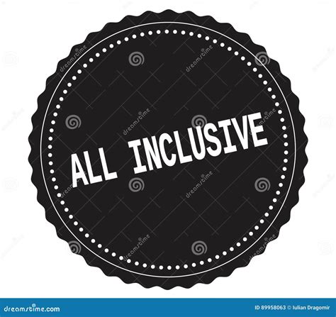 All Inclusive Text On Black Sticker Stamp Stock Illustration