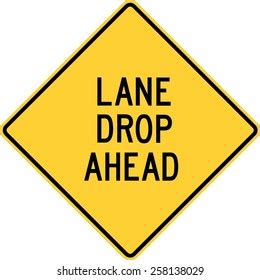 Us Road Warning Sign Lane Drop Stock Illustration 258138029 | Shutterstock