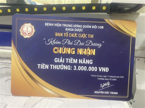 In Bảng Trao Giải Thưởng Dày 5 ly Đẹp Chuẩn Màu Sắc 2024