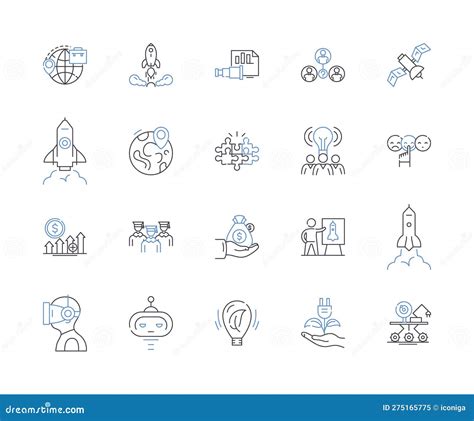 Innovation Technology Outline Icons Collection Innovative Technology