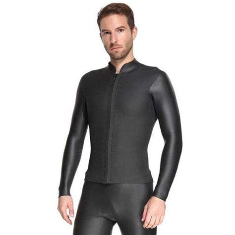 Sbart Mens 3MM Long Sleeve Rubber Wetsuit Top Mens Swimwear Wetsuit