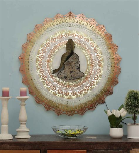 Buy Buddha Circle Wall Art With Led In Multicolour At Off By Deco