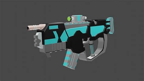 D Model HOT GUN VR AR Low Poly CGTrader