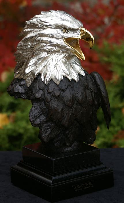 Sentinel Bronze Bald Eagle Sculpture By Mike Curtis