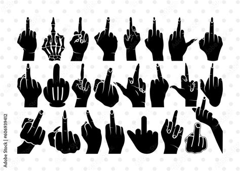 Middle Finger SVG Finger Silhouette Skeleton Hand Svg Hand Sign Svg Fuck You Svg Skull