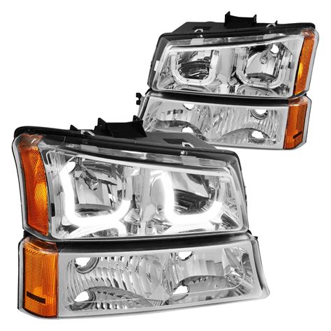 Lumen 88 1001783 Chrome LED DRL Bar Headlights With Turn Signal