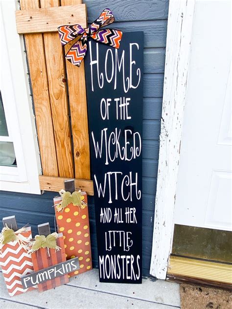 Wicked Witch Sign / Front Door Halloween Sign / Home of Wicked | Etsy