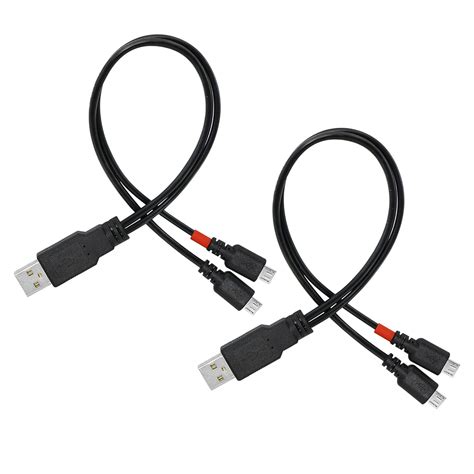 Amazon PNGKNYOCN 12 Inch Micro USB Splitter Cable USB 2 0 Type A