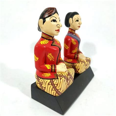 Jual Miniatur Pajangan Patung Pengantin Jawa Loro Blonyo Baju Beskap