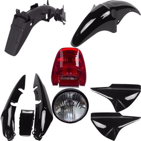 Kit Plastico Carenagem Farol Cg 150 Titan 2004 2008 Preta Em