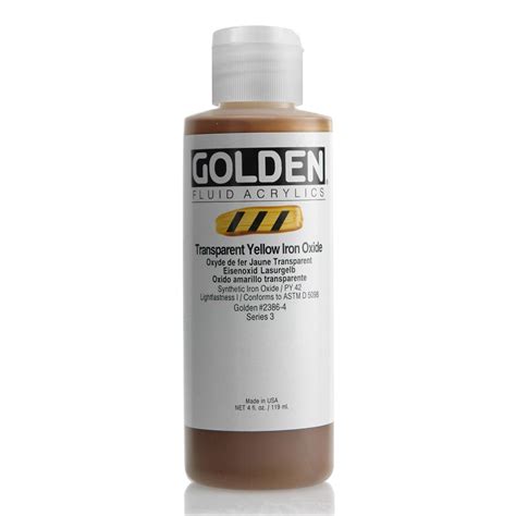 Buy Golden Fluid Acrylic 4 Oz Transp Yell Iron Ox