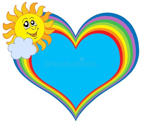 Lurking Sun With Rainbow Stock Vector Illustration Of Artwork 9845106