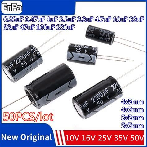 Pcs V V V V V Aluminum Electrolytic Capacitor Uf Uf