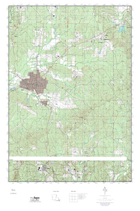 MyTopo Many Louisiana USGS Quad Topo Map