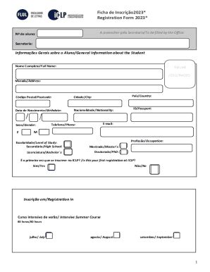 Preench Vel Dispon Vel Ficha De Inscrio Registration Form