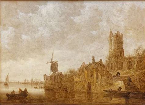 Paris Mus E Du Louvre Jan Van Goyen Paysage Fluvial Avec Moulin