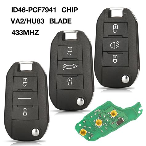 Jingyuqin 433MHz ID46 PCF7941 Chip Remote Key For Peugeot 208 2008 301