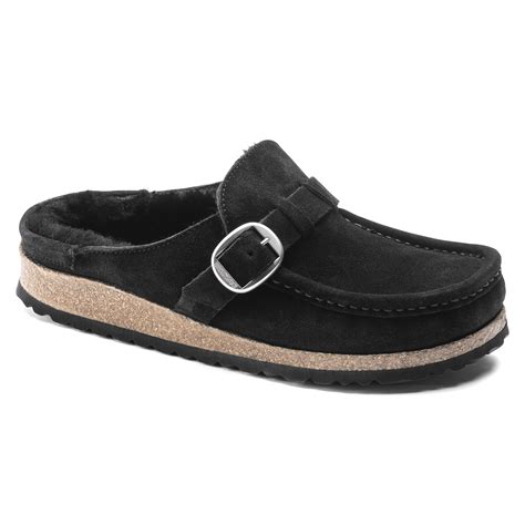 Birkenstock Buckley Shearling Black Suede Leather | Birkenstock & More