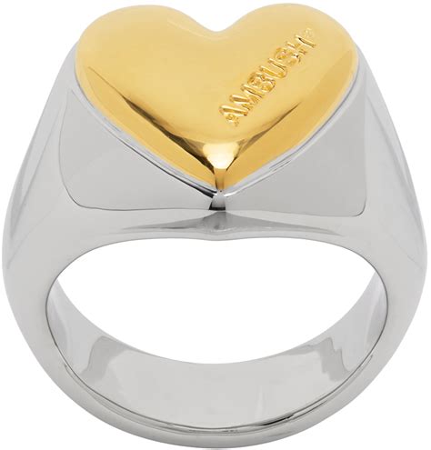 Ambush Silver And Gold Heart Ring Ambush