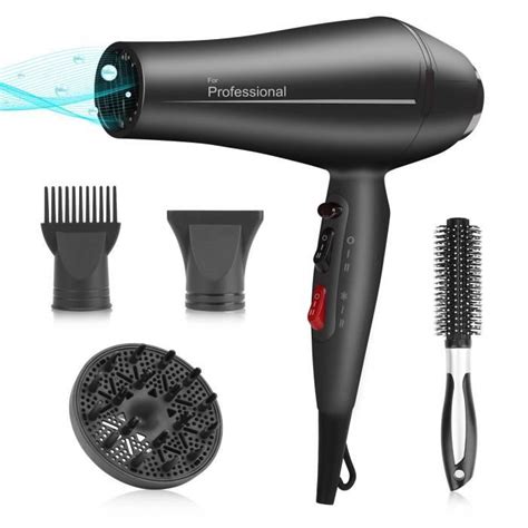 Sèche cheveux Ionique Professionnel Faszin 2400W Puissant AC Moteur 4