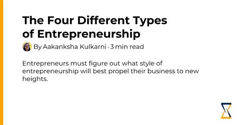 The Four Different Types of Entrepreneurship | Pitch Labs