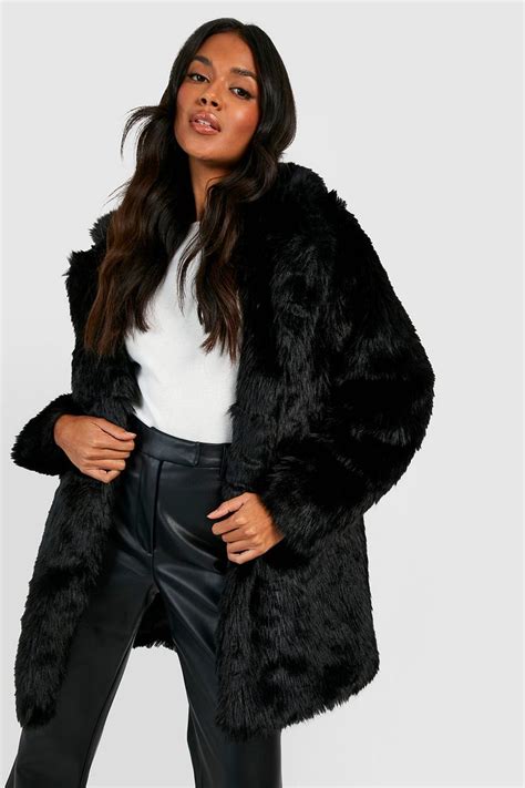 Luxe Faux Fur Coat Boohoo