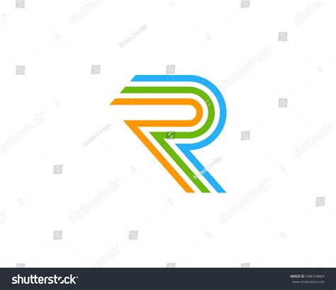 Letter R Line Logo Design Element Stock Vector Royalty Free