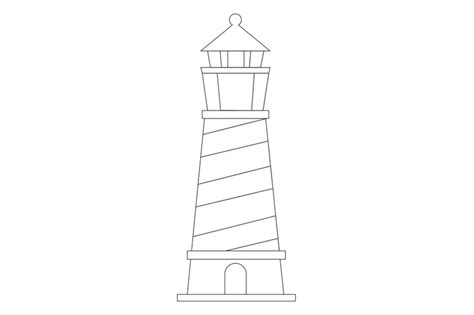 Lighthouse Beach Outline Icon By Printables Plazza Thehungryjpeg