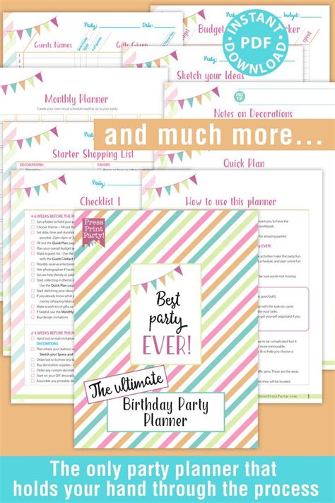 The Ultimate Birthday Party Planning Checklist Planner Press Print