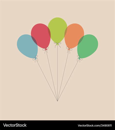 Vintage Balloons Isolated On Beige Royalty Free Vector Image