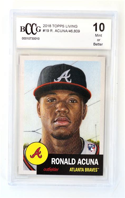 Slabbed and Graded 2018 Ronald Acuna Jr Topps Living Rookie Card GEM ...