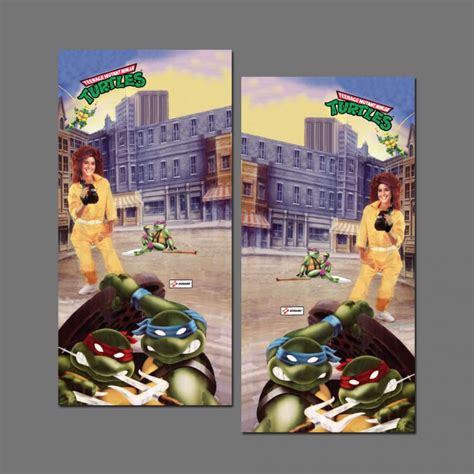 Turtles Side Art Pair Usa Dedicated Cabinet Konami Tmnt Ninja Turtles