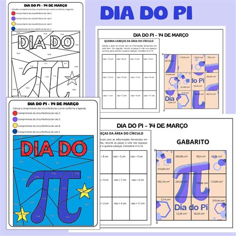 Dia Do Pi Atividades - Kit Dia do Pi - Comprimento da Circunferência... | Tá Pronto