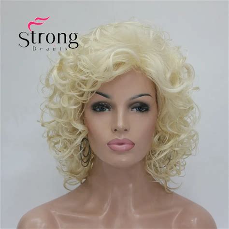 StrongBeauty Peluca Sint Tica Completa Pelo Corto S Per Rizado Rubio