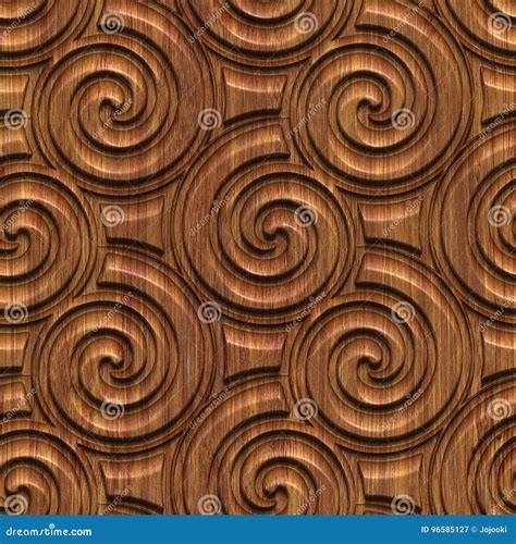 Carved Wood Seamless Texture Stock Illustration Illustration Of