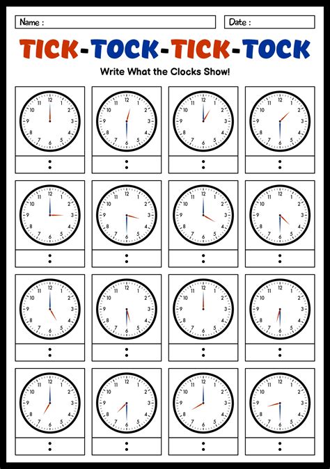 14 First Grade Clock Worksheets Printables - Free PDF at worksheeto.com
