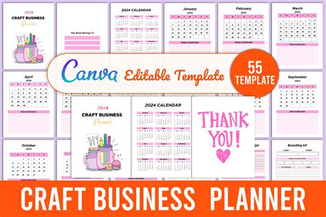 Editable Craft Business Planner Canva Graphic By KDPMart Creative Fabrica