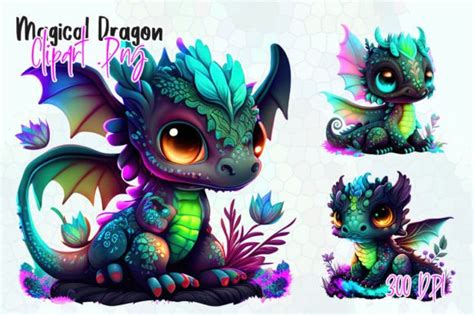 Magical Dragon Sublimation Clipart Graphic By Aspectstudio · Creative