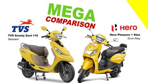 Hero Pleasure Xtec Vs Tvs Scooty Zest Mega Comparison Bike